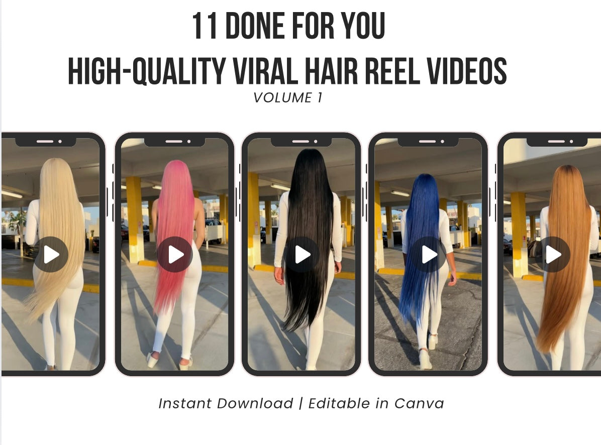 Done-For-You Viral Hair Reels (Volume 1)
Premium AI Ad Pack for Hair Brands, Vendor Sellers & Resellers